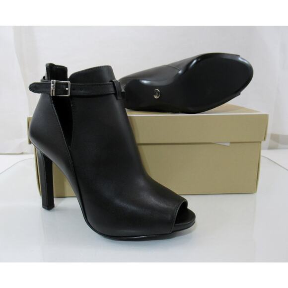 Michael Kors Lawson Open Toe High Heel Buckled Sandals Booties Black Size 7 - Picture 7 of 8